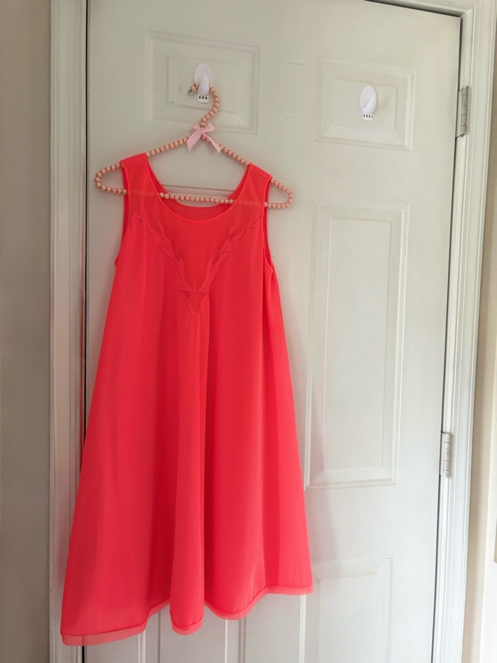 VTG 60’s Neon Orange Nylon Babydoll Nightgown Size M - Picture 7 of 10
